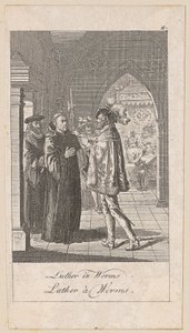 Lutero em Worms, prancha 11 da série «História antiga, medieval e moderna» de Daniel Nikolaus Chodowiecki