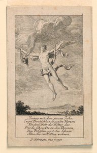 Desejo de Ano Novo para a Alemanha, Ilustração para "Königl: Grosbrit [anian] calendário genealógico para o ano 1780 Lauenberg por J.G. Berenberg" de Daniel Nikolaus Chodowiecki