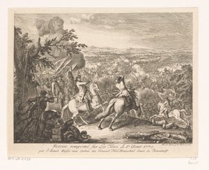 Overwinning van generaal Roemjantsev tijdens de Slag bij Cahul, 1770
Vitória sobre os turcos em 1 de Agosto de 1770 pelo exército russo sob o comando do General Marechal de Campo Conde Romanzoff (título sobre o objecto) de Daniel Nikolaus Chodowiecki