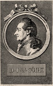 Retrato do autor Johann Wolfgang von Goethe 1749-1832, 1776. de Daniel Nikolaus Chodowiecki