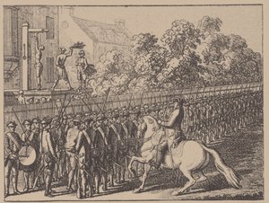 Executando a luva. Ilustração de Elementartwerk por JB Basedow, 1774 de Daniel Nikolaus Chodowiecki