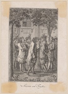 Scarron à janela. Conto de Kretschmann de Daniel Nikolaus Chodowiecki