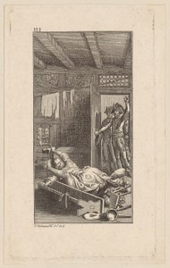 Siegfried von Lindenberg surpreende o seu mestre numa cena doméstica de Daniel Nikolaus Chodowiecki