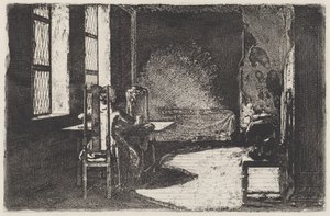 O artista no quarto de sua mãe, Danzig de Daniel Nikolaus Chodowiecki