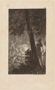 Gravura de cobre da capa de «Gil Blas de Santillana», volume 3 de Daniel Nikolaus Chodowiecki