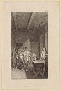 Gravura em cobre da capa do livro «Wilhelm Edelwald», de Westphal de Daniel Nikolaus Chodowiecki