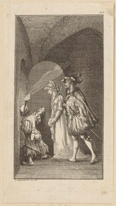 Gravura de frontispício para o romance de cavalaria «O Falcão» de Daniel Nikolaus Chodowiecki
