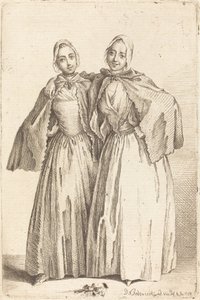 Duas Damas de Pé (Demoiselles Quantin) de Daniel Nikolaus Chodowiecki
