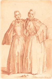Duas Damas de Pé (Demoiselles Quantin) de Daniel Nikolaus Chodowiecki