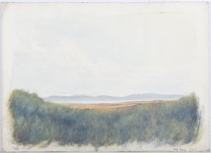 Holy Island, 1893 (lápis e wc no papel) de Daniel Oliver