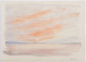 Holy Island, 1895 (lápis e wc no papel) de Daniel Oliver