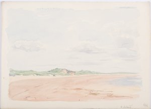 Holy Island, 1896 (lápis e wc no papel) de Daniel Oliver