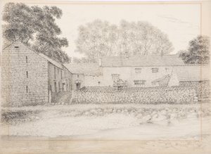 Merton Hall, Appleby, c.1916 (carvão e lápis no cartão)