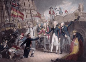 Almirante Nelson Recebendo a Espada do Almirante Espanhol, Batalha de São Vicente