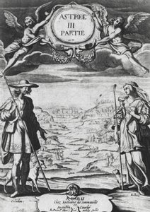 Astree e Celadon, ilustração de &39;Astree&39; por Honoré d&39;Urfe (1557-1625)