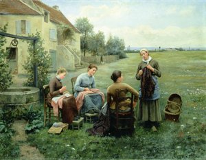 O círculo de costura (óleo sobre tela)