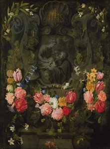 Relevo de Pedra em Flores de Daniel Seghers