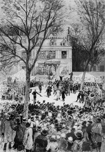 Celebração do 80º aniversário do nascimento de Victor Hugo (1802-1885) de Le Monde Illustre, 27 de julho de 1881 (xilogravura)