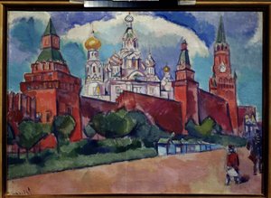 Praça Vermelha com a Catedral de São Basílio em Moscovo, por volta de 1910 (óleo sobre tela)
