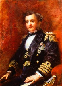 Retrato do Almirante Mervyn Medlycott, de Daniele Ranzoni, óleo sobre tela