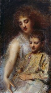 Retrato da princesa Ada Troubetzkoy com seu filho Louis