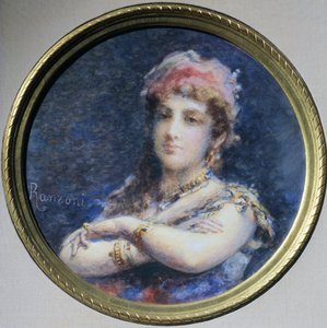 Retrato da princesa Troubetzkoy, de Daniele Ranzoni (1843-1889), aquarela