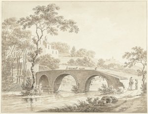A ponte sobre o Tibre em Narni na Campagna Romana