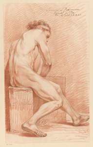 Sentado nu masculino, vista lateral (2º prémio 1772)