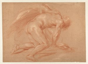 Ajoelhamento masculino nú de Daniël Mijtens (II) (attributed to)