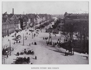 Kjobenhavn / Copenhagen: Kongens Nytorv With Nyhavn (foto a p/b)