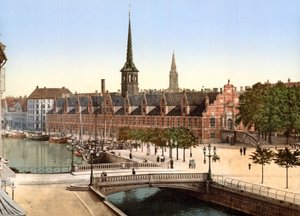 A antiga bolsa de valores, Copenhague, 1890-1900