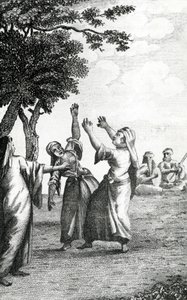 Meninas Dançantes no Egito, tiradas de Niebuhrs Viaja pela Arábia e outros países do Oriente, em 1792 de Danish School