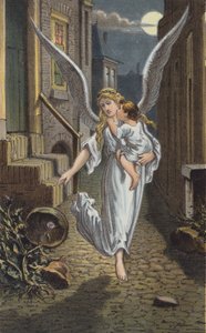 O Anjo (litografia a cores) de Danish School