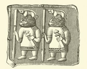 Guerreiros da Era Viking (gravura) de Danish School