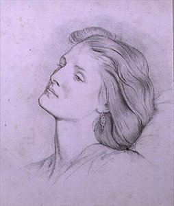 Cabeça de Fanny Cornforth (lápis e giz) de Dante Gabriel Charles Rossetti