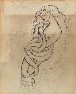 Lady Lilith, c. 1869 (lápis, caneta e tinta castanha sobre papel)