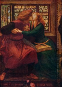 Detalhe de Paolo e Francesca da Rimini, 1855 de Dante Gabriel Charles Rossetti