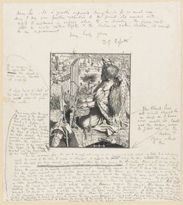 Santa Cecília O Moxon Tennyson, c.1857 (gravura em madeira e lápis sobre papel) de Dante Gabriel Charles Rossetti
