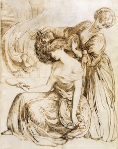 Estudo para a canção da morte de Desdêmona: Otelo, Ato IV, Sc. III, de Dante Gabriel Charles Rossetti