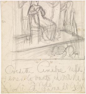 O regresso de Tibulo a Délia - Estudo para a figura de Délia de Dante Gabriel Charles Rossetti