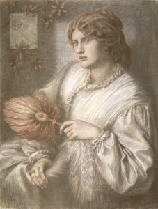 Mulher com ventilador, 1870 de Dante Gabriel Charles Rossetti