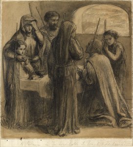 Uma Páscoa na Casa de José e Zacarias, década de 1850 de Dante Gabriel Rossetti