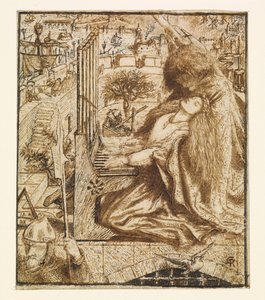 Design para Moxon&39;s Tennyson - Santa Cecília de Dante Gabriel Charles Rossetti