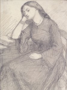 Retrato de Elizabeth Siddal, sentada, década de 1840 de Dante Gabriel Rossetti