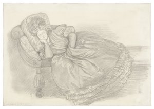 Estudo de Fanny Cornforth, adormecida numa chaise longue