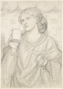 O Cálice Amoroso - Estudo de Composição de Dante Gabriel Rossetti