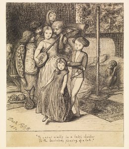 Dançar agilmente no aposento de uma dama ao lascivo deleite de um alaúde de Dante Gabriel Rossetti
