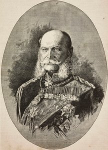 O Imperador Guilherme I da Alemanha (1797-1888) em 1887, gravura a partir de desenho de Dante Paolocci, de L