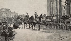 Desfile militar em Macau por ocasião do aniversário do Rei Umberto I, 14 de março de Dante Paolocci