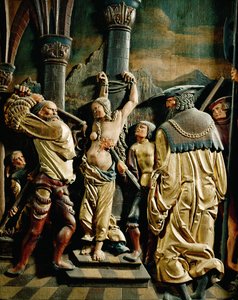 Martírio de Santa Ágata (relevo em madeira de tília) de Danube School